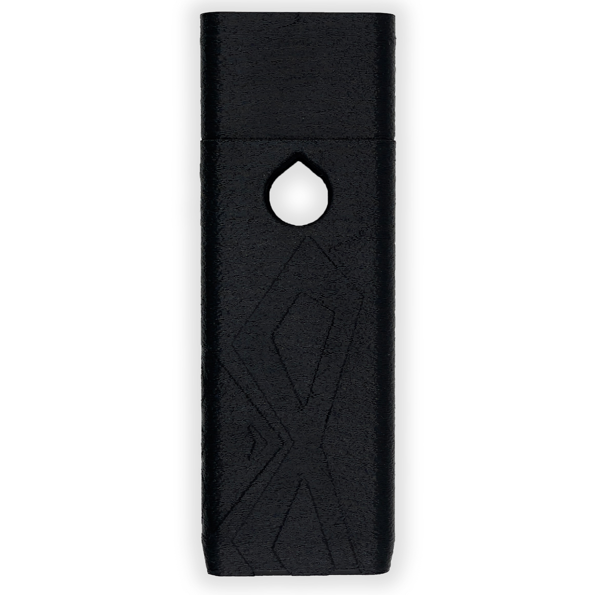 Upgraded Shorty Hidey-Hitch side view showing the patterned cover and split pin opening.